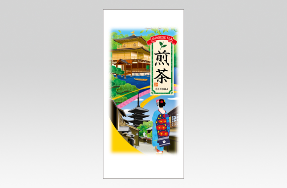 TP20009　ご当地イラスト　京都〈金閣寺・舞妓・五重塔〉