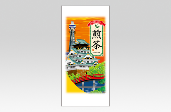 TP20010　ご当地イラスト　大阪〈通天閣・大阪城〉