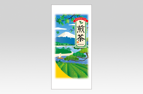 TP20007　ご当地イラスト　静岡〈富士山・三保松原・茶畑〉
