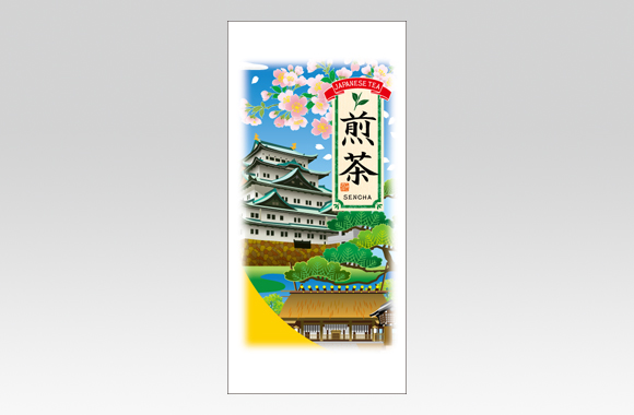TP20008　ご当地イラスト　愛知〈名古屋城・熱田神社〉