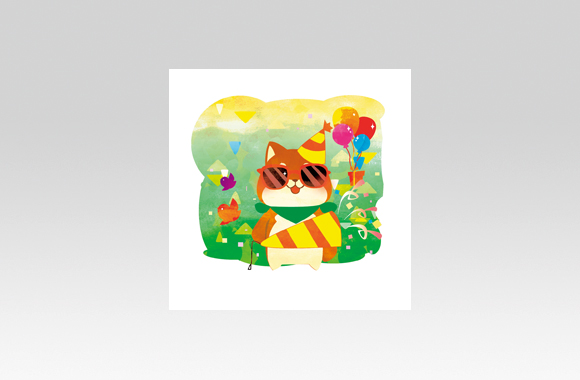 PL70561　イベント　おめでとう　キャラクター（柴犬）