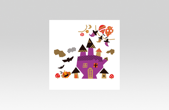 PL70566　イベント　ハロウィン　イラスト（城）