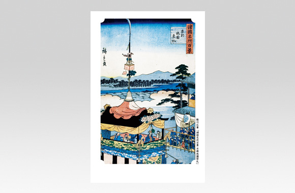 PL70516　ご当地　絵葉書　京都〈歌川広重　祇園祭礼〉