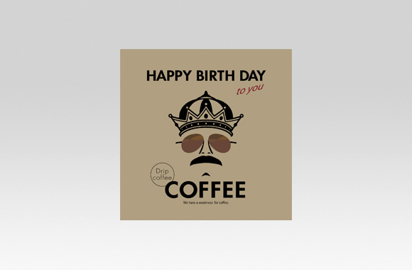 PL70346　親父たち　HAPPY BIRTH DAY　コーヒー